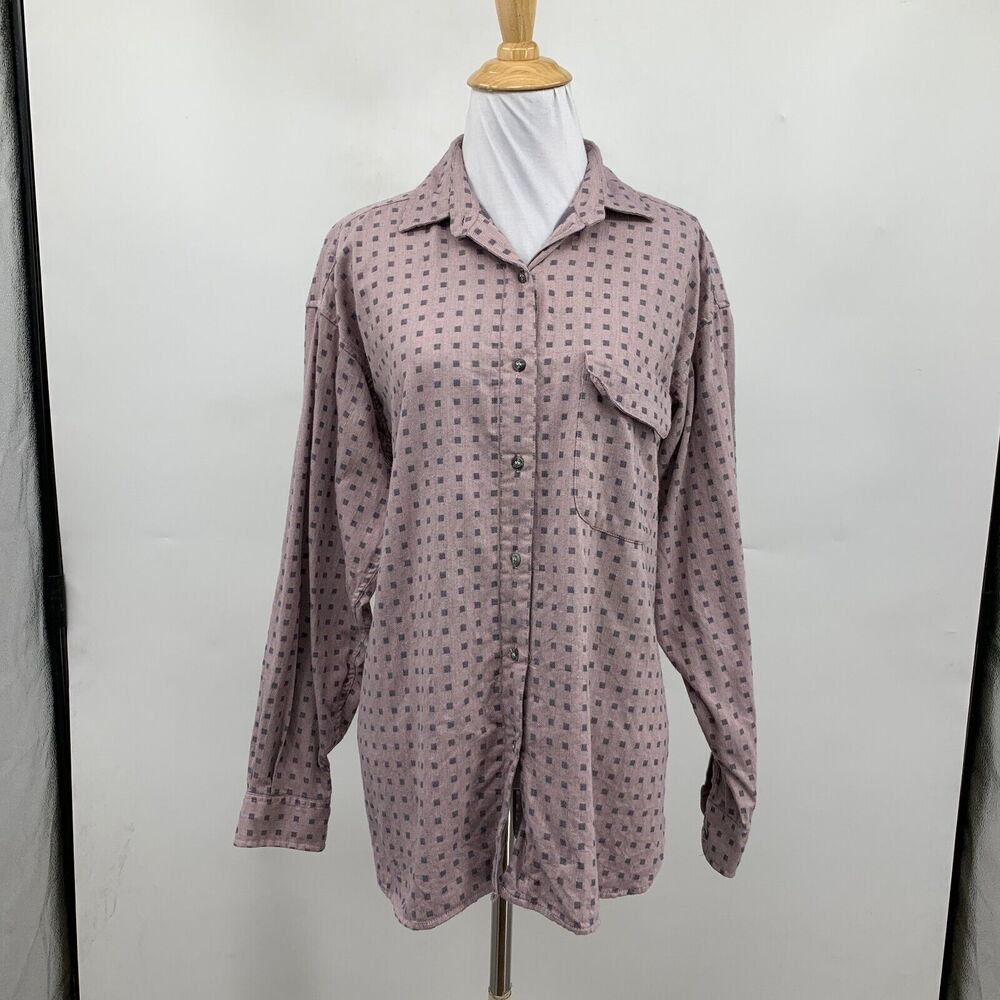 Patagonia Shirt Womens M Medium Purple Gray Long Sleeve Button Pocket Drop Cut - Picture 2 of 10